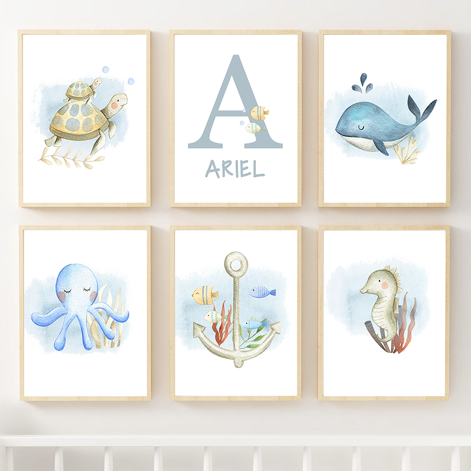 Resin Art Name - Marine Organism Custom Baby Name Wall