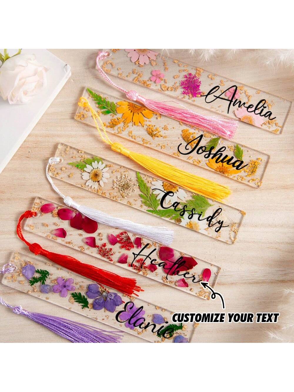 Resin Art Name - 1PC Personalized Pressed Flower Daisy Resin