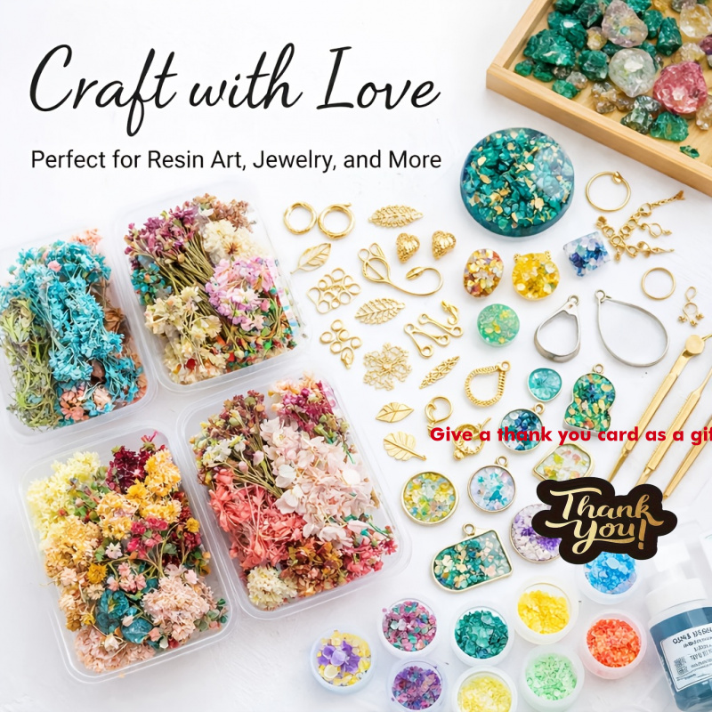 Resin Art Gift For Birthday - 10 Box Mixed Dried Flower Bouquet