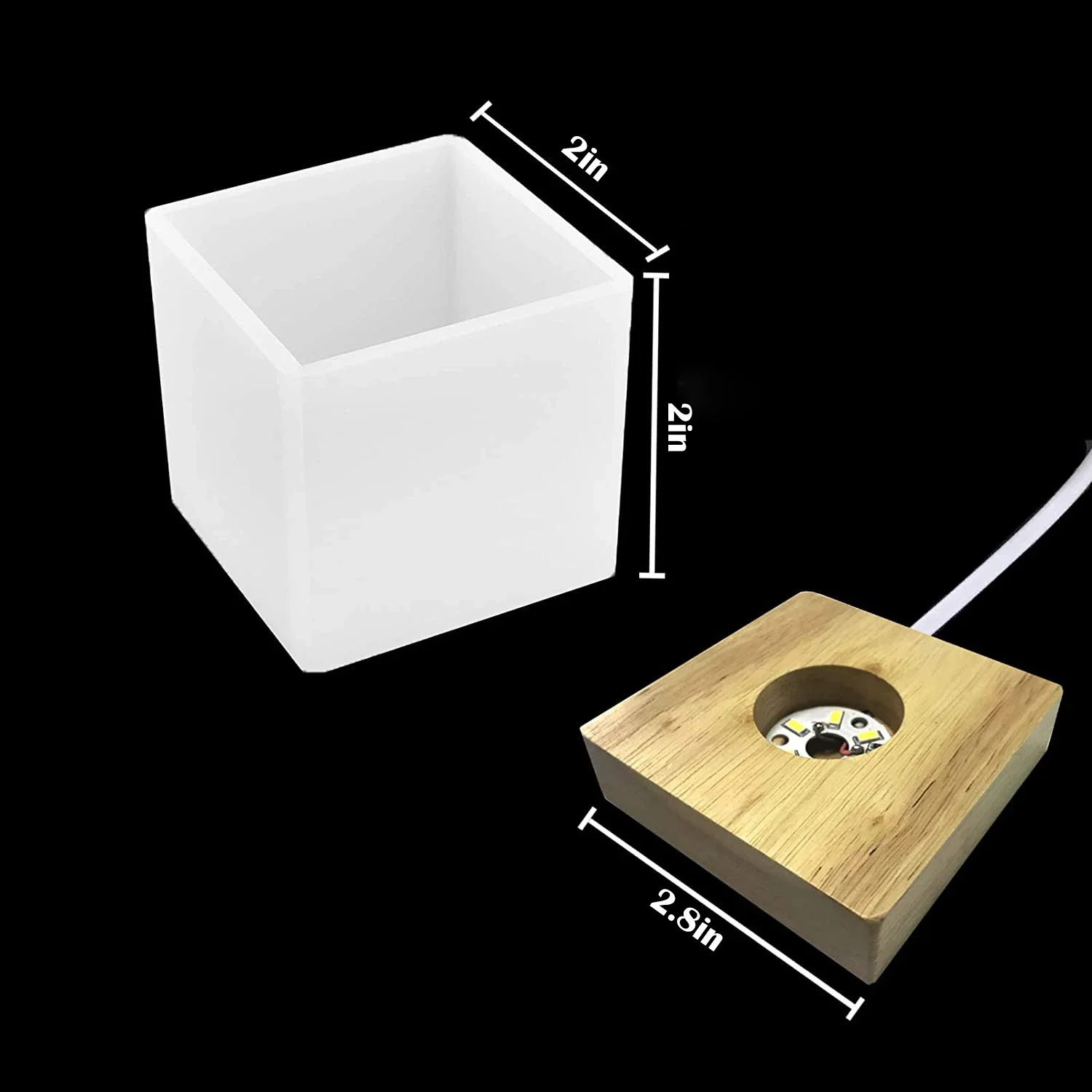 Square Light Resin Mold,led Si - Resin Art With Wood review and price