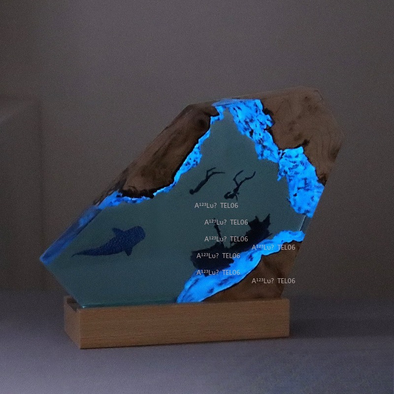 Wood Resin Night Light Ocean A - Resin Art With Wood review and price