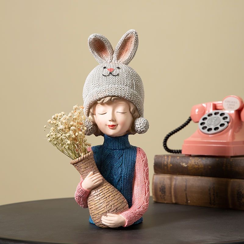 Modern Girl Vase Bag Vase Room - Resin Art Gift For Birthday review and price