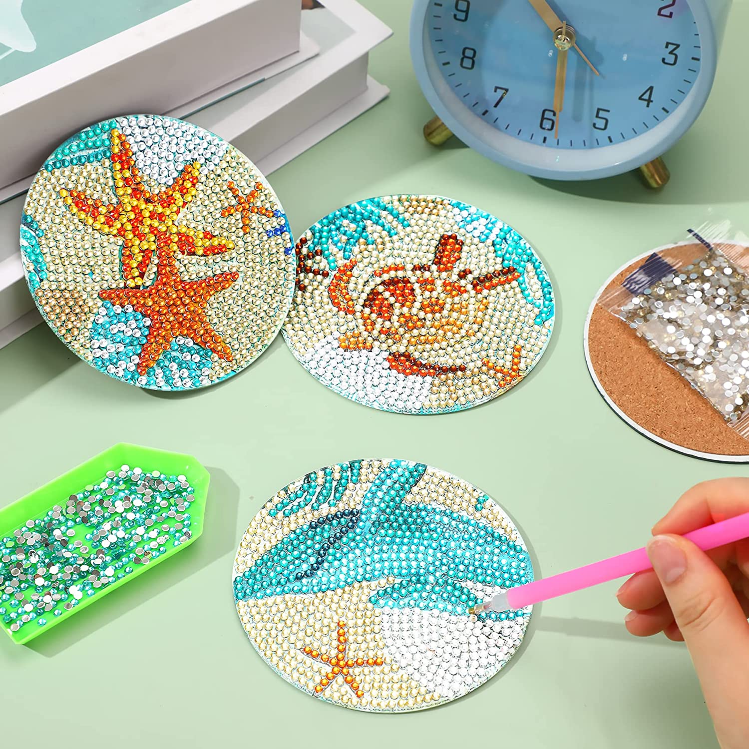 8pcs/Set DIY Diamond Painting  - Resin Art With Wood review and price