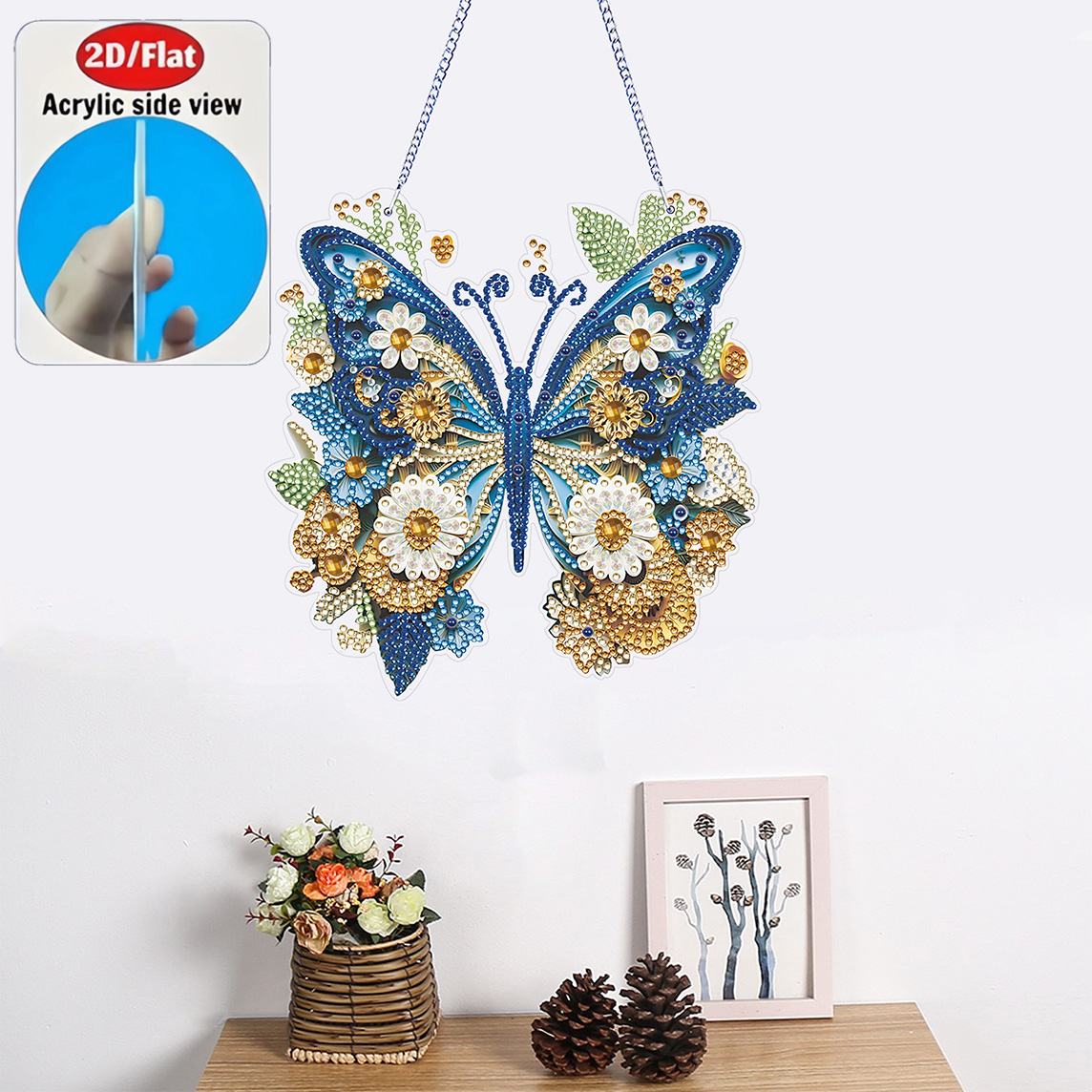 2D Flat Butterfly Ornament Acr - Resin Art Gift For Birthday review and price
