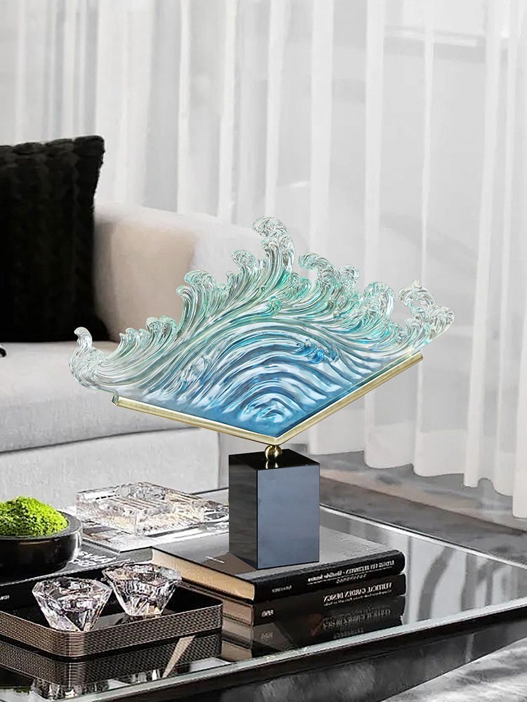 Transparent Gradient Ocean Wav - Resin Art Gift For Birthday review and price