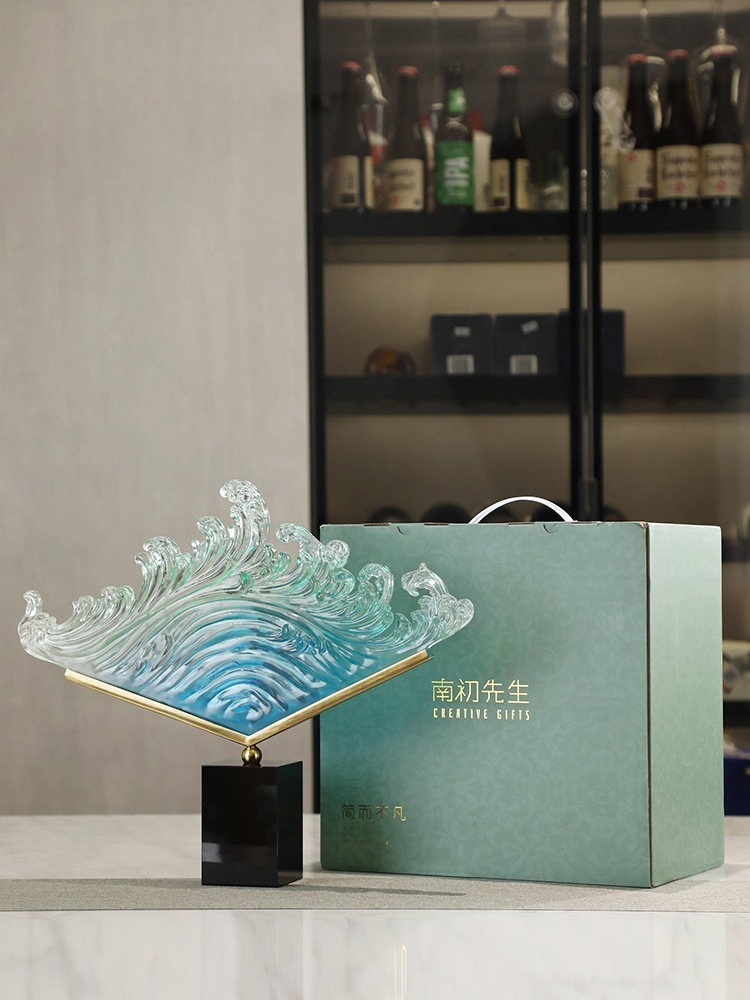 Transparent Gradient Ocean Wav - Resin Art Gift For Birthday review and price
