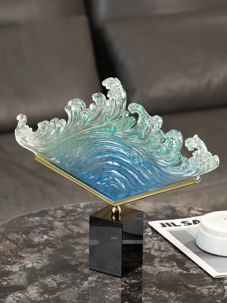 Transparent Gradient Ocean Wav - Resin Art Gift For Birthday review and price