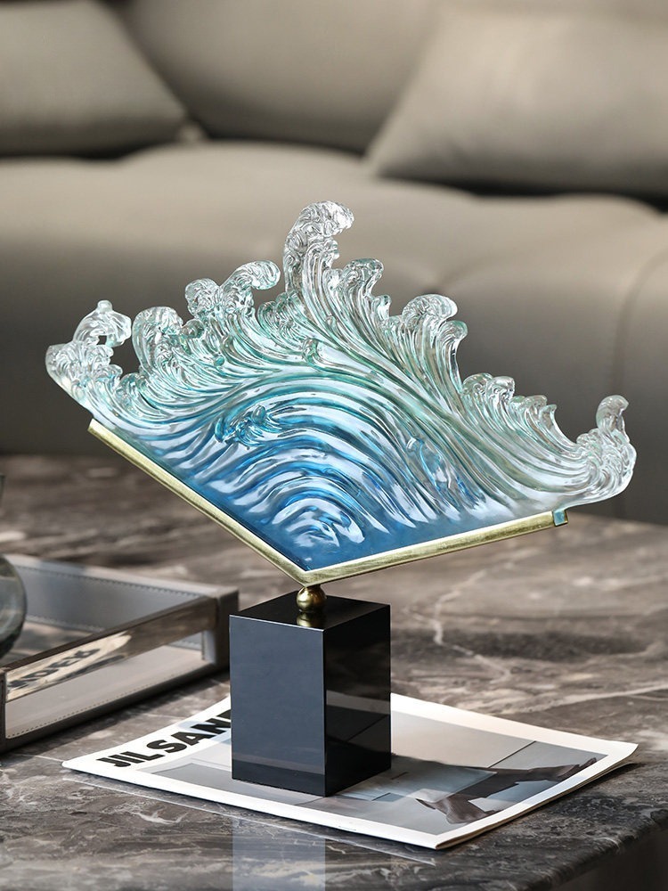 Transparent Gradient Ocean Wav - Resin Art Gift For Birthday review and price
