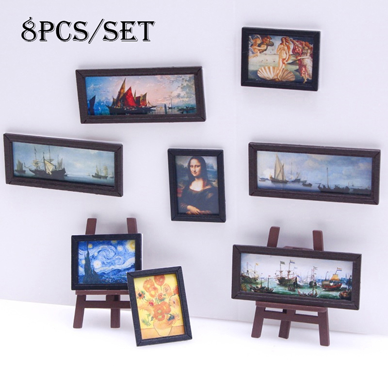 8Pcs 1:12 Dollhouse Vintage Oi - Resin Art With Wood review and price