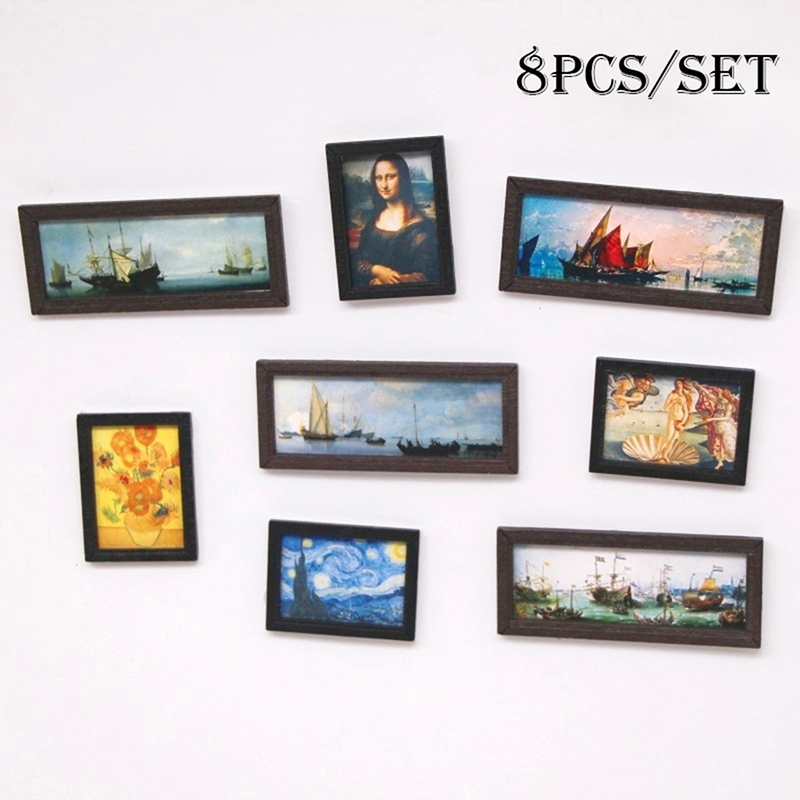 8Pcs 1:12 Dollhouse Vintage Oi - Resin Art With Wood review and price