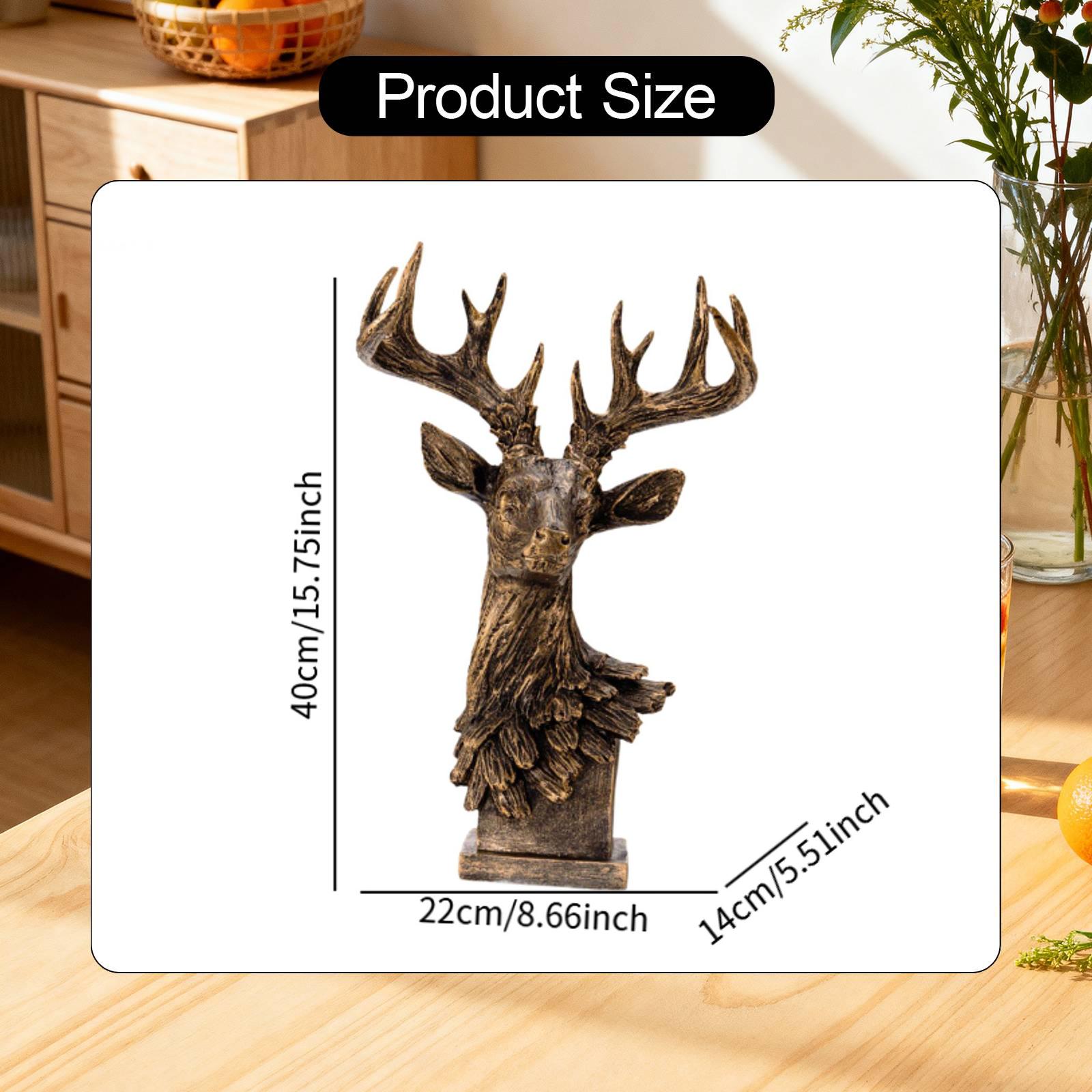 Deer Head Statue Animal Sculpt - Resin Art Gift For Birthday review and price