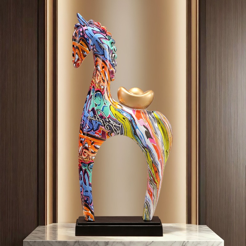 Colorful Horse Sculpture Ornam - Resin Art Gift For Birthday review and price