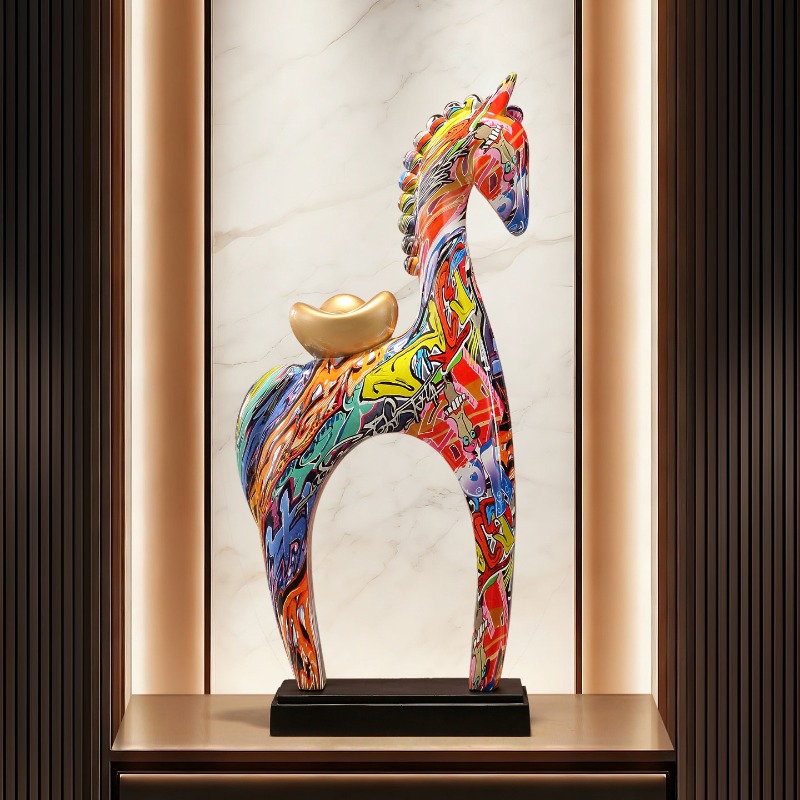 Colorful Horse Sculpture Ornam - Resin Art Gift For Birthday review and price