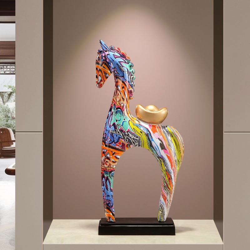 Colorful Horse Sculpture Ornam - Resin Art Gift For Birthday review and price