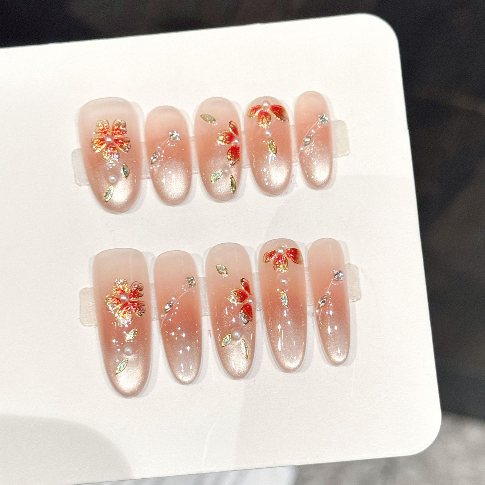 10pcs Handmade Fake Nails Pres - Resin Art And Design review and price